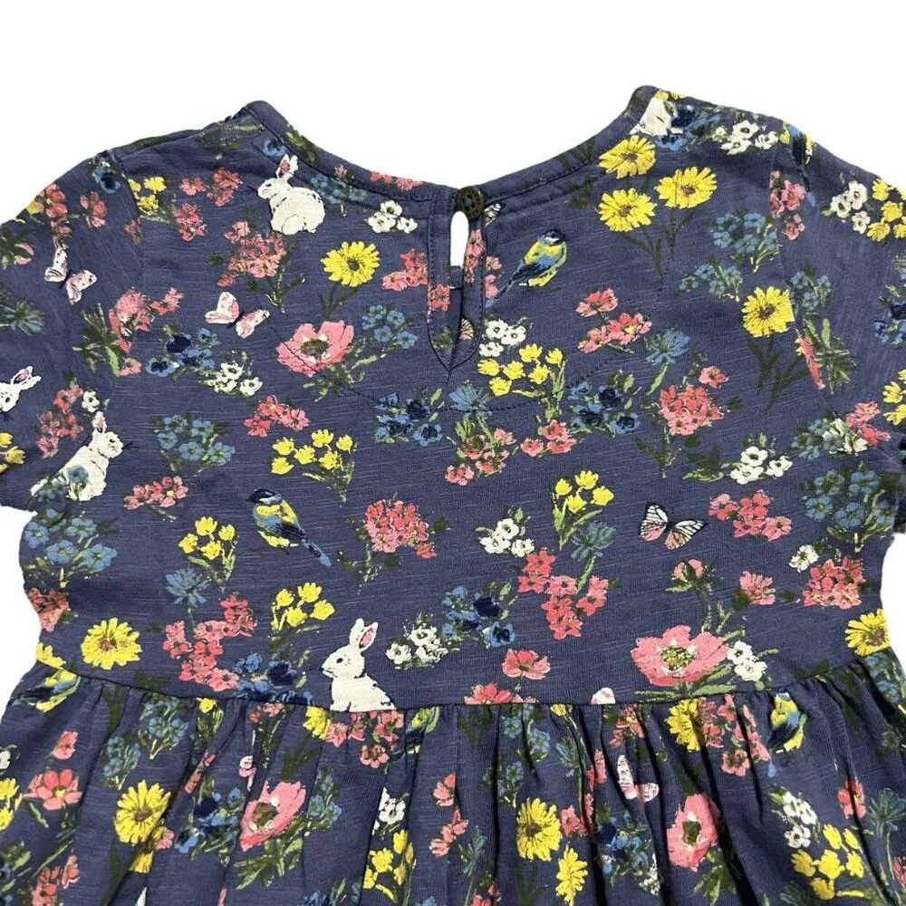 Mantaray 4-5Y Navy Floral Bunny Print Dress